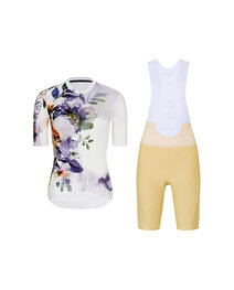 RIVANELLE Kurzarm Radtrikot und Shorts - FLOWERY LADY - Beige/Weiß/mehrfarbig